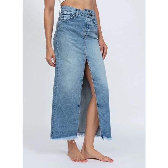 ASKK NY Denim Maxi Jean Skirt in Berkeley 26 - Picture 2 of 3